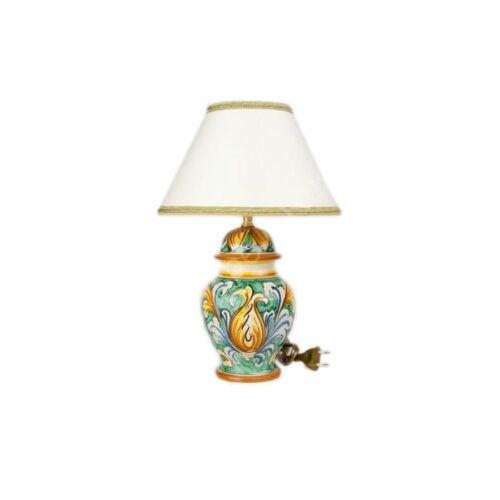 Caltagirone ceramic lamp with lampshade