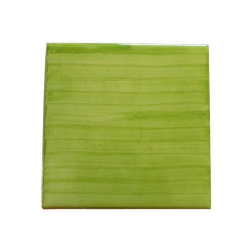 Piastrella Pennellata in Ceramica di Caltagirone Verde Chiaro