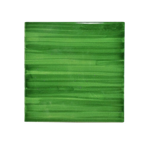 Piastrella Pennellata in Ceramica di Caltagirone Verde Foglia