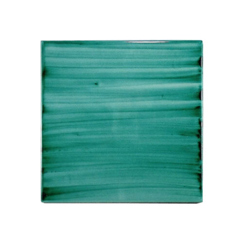 Piastrella Pennellata in Ceramica di Caltagirone Verde Rame