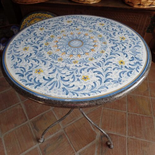 Tavolo in Pietra Lavica tondo "Seicento" Blu