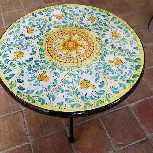 Tavolo in Pietra Lavica tondo "Seicento" Verde