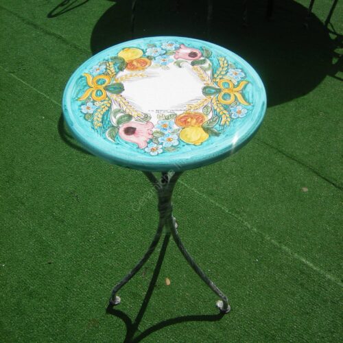 Tavolo in Pietra Lavica tondo "Estate"