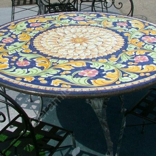 Round lava stone Table "Ornato"