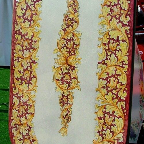 Oval lava stone Table "Ornato" Gold