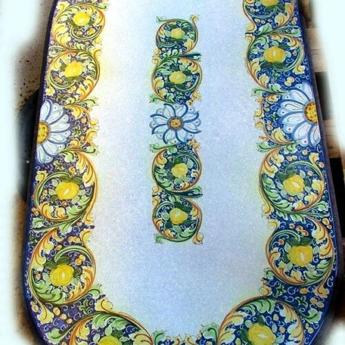 Oval lava stone Table "Ornato Baroque"