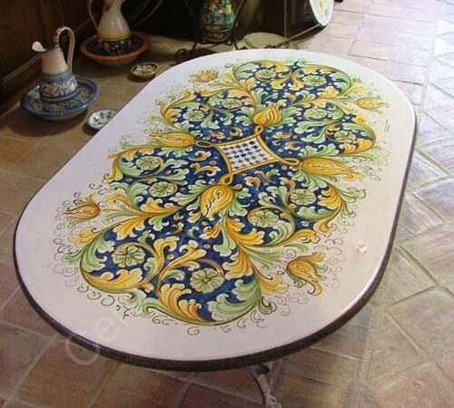 Oval lava stone Table "Ornato"