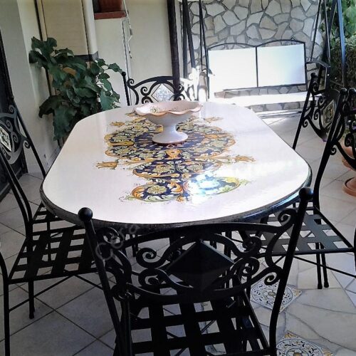 Oval lava stone Table "Ornato"