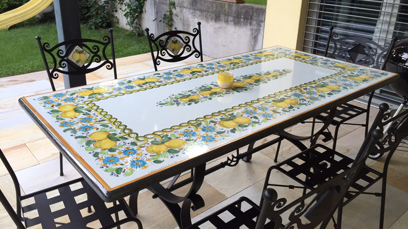 tavolo in pietra lavica il rustico caltagirone