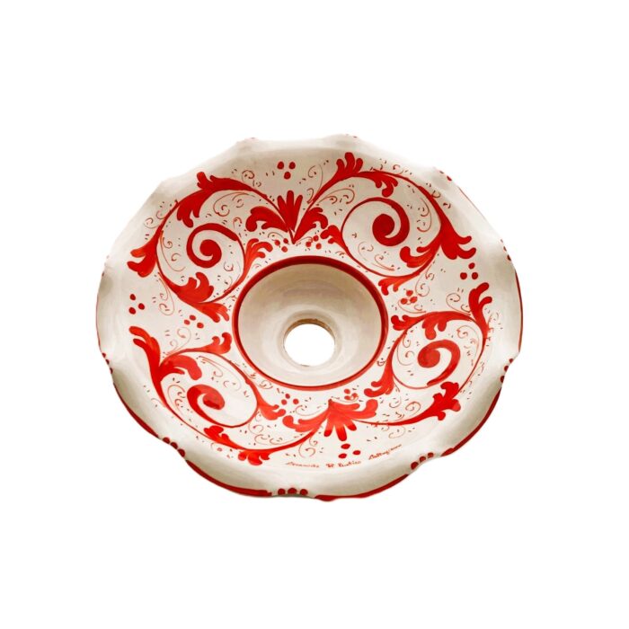 lampadario-ceramica-caltagirone-serie d'arte-decorato-ilrustico
