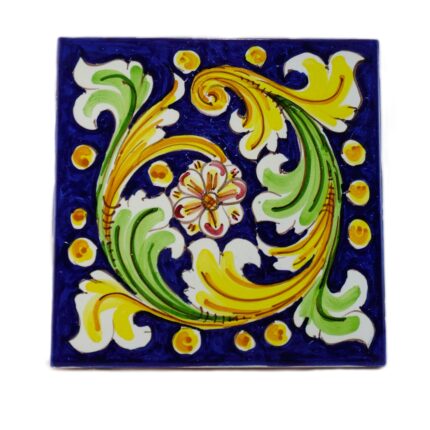 Piastrella-ceramica-caltagirone-ornato-decorato-ilrustico