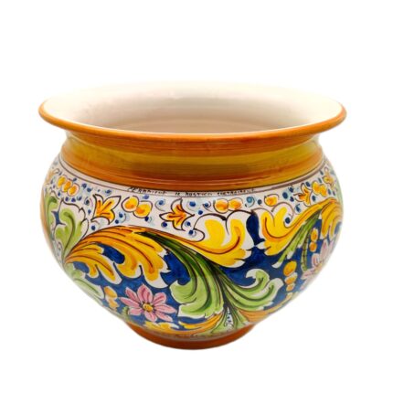 portapiante-ceramica-caltagirone-ornato-decorato-ilrustico