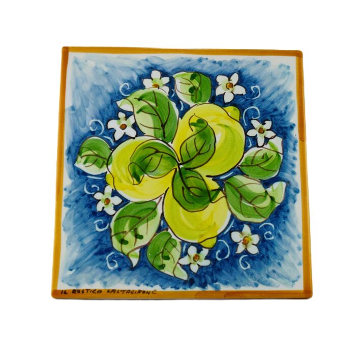 Piastrella-ceramica-caltagirone-limoni-decorato-ilrustico