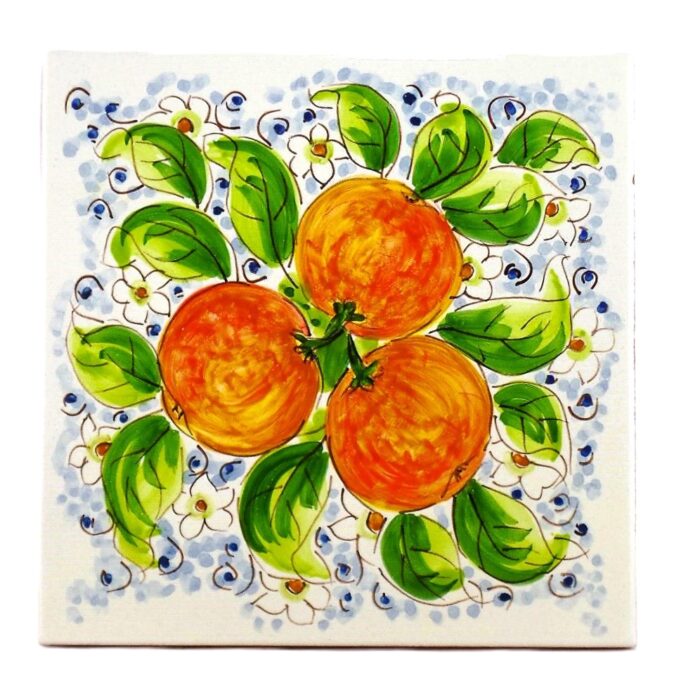 Piastrella-ceramica-caltagirone-arance-decorato-ilrustico