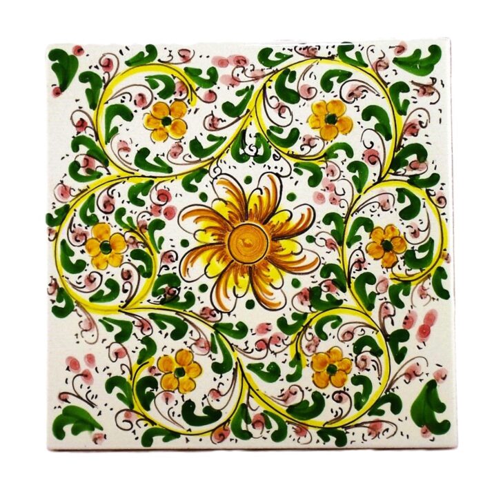 Piastrella-ceramica-caltagirone-seicento-decorato-ilrustico