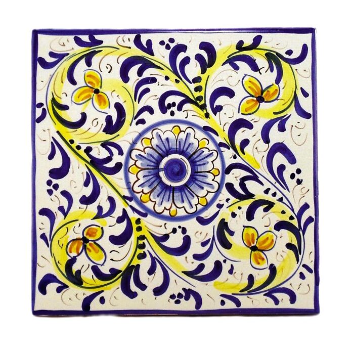 Piastrella-ceramica-caltagirone-seicento-decorato-ilrustico