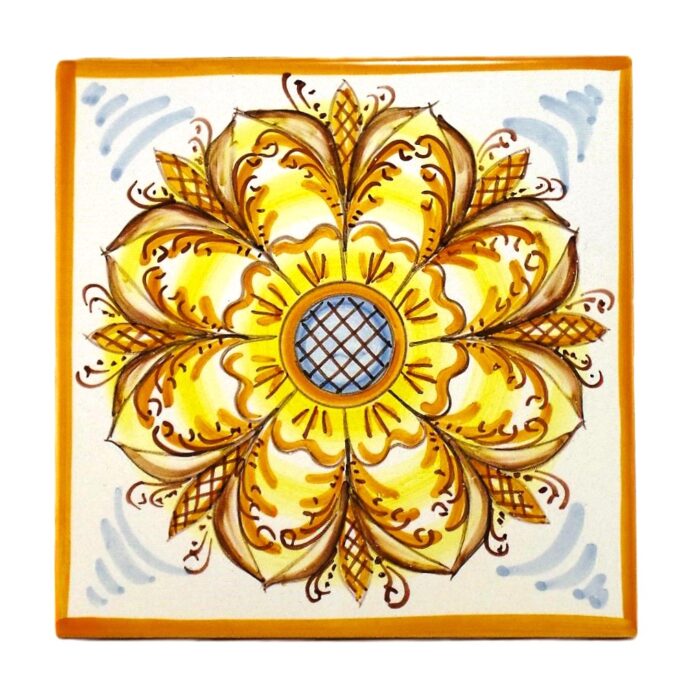 Piastrella-ceramica-caltagirone-decorato-a-mano-rosone-