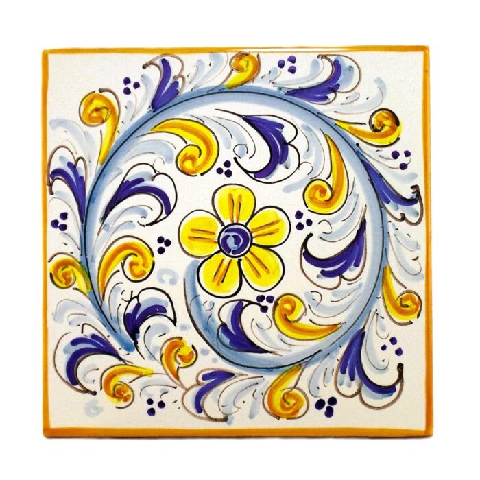 Piastrella-ceramica-caltagirone-ornato-decorato-ilrustico