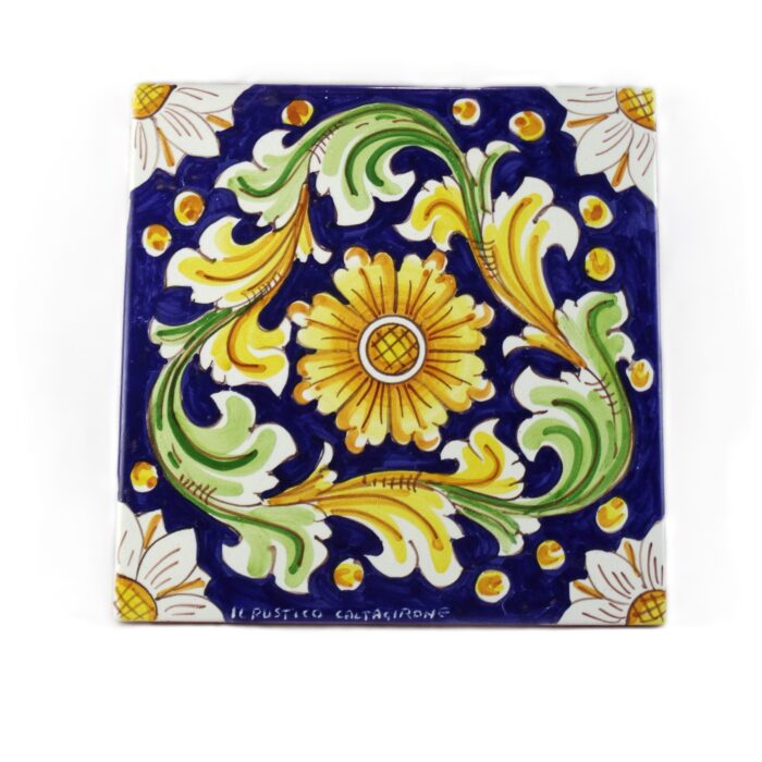 Piastrella-ceramica-caltagirone-ornato-decorato-ilrustico