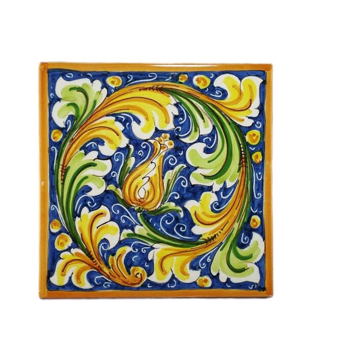 Piastrella-ceramica-caltagirone-ornato-decorato-ilrustico