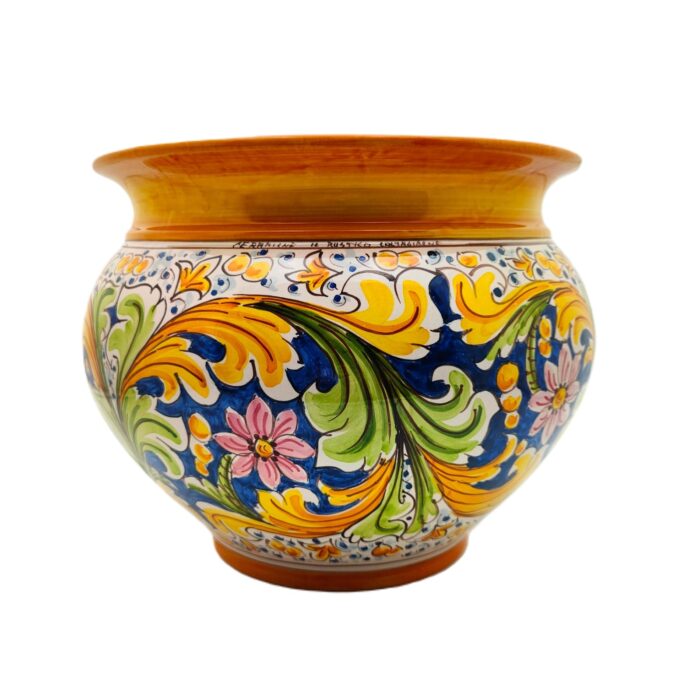 portapiante-ceramica-caltagirone-ornato-decorato-ilrustico