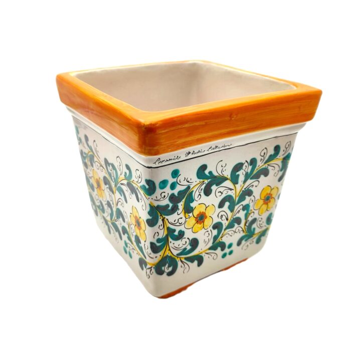 portapiante-ceramica-caltagirone-seicento-decorato-ilrustico