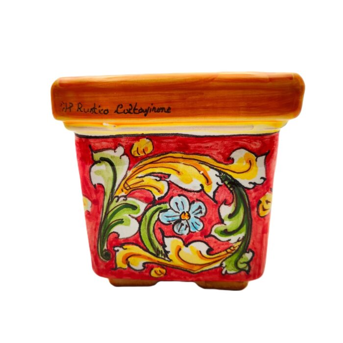 portapiante-ceramica-caltagirone-ornato-decorato-ilrustico