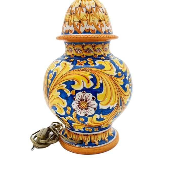 lume-ceramica-caltagirone-ornato-decorato-ilrustico