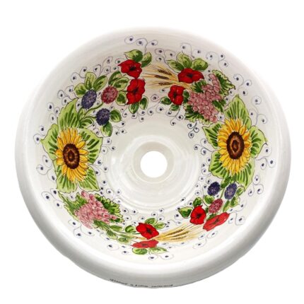 lavello-ceramica-caltagirone-fiori-frutta-decorato-ilrustico
