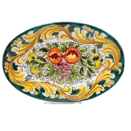 piatto-ovale-ceramica-caltagirone-ornato-decorato-ilrustico