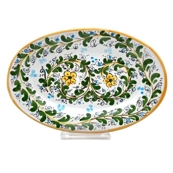 piatto-ovale-ceramica-caltagirone-seicento-decorato-ilrustico