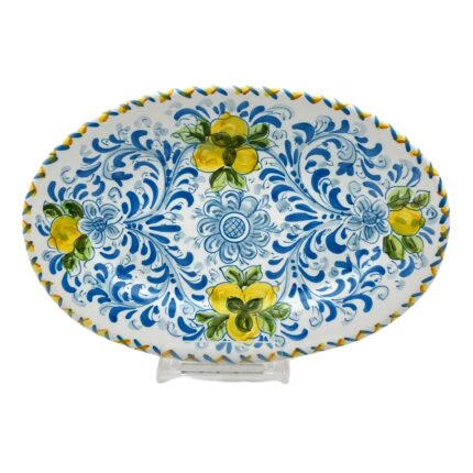 piatto-ovale-ceramica-caltagirone-seicento-decorato-ilrustico