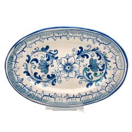 piatto-ovale-ceramica-caltagirone-serie-d'arte-decorato-ilrustico