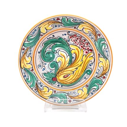 piatto-fangotto-ceramica-caltagirone-ornato-decorato-ilrustico