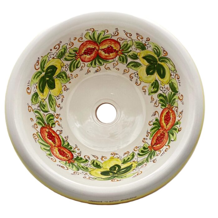 lavello-ceramica-caltagirone-frutta-decorato-ilrustico