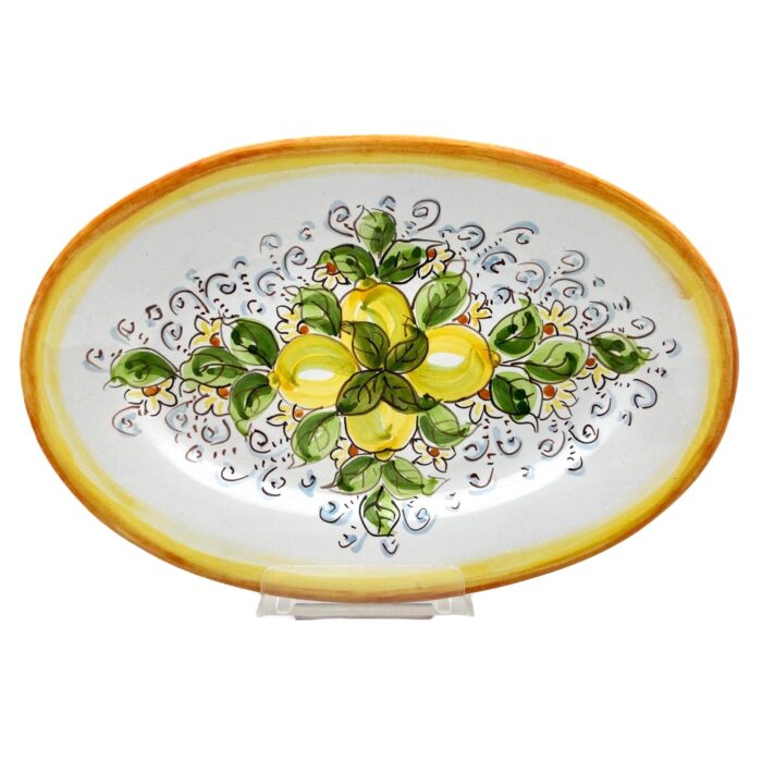 piatto-ovale-ceramica-caltagirone-limoni-decorato-ilrustico