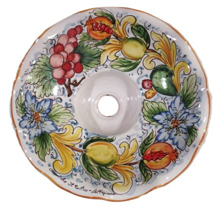 Lampadario-frutta-e-fiori-ceramica-caltagirone