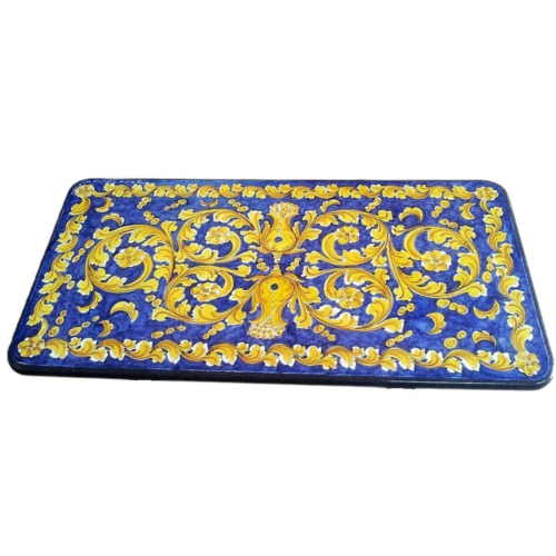 Rectangular Lava Stone Table "Ornato"