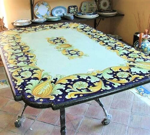 tavolo in pietra lavica rettangolare