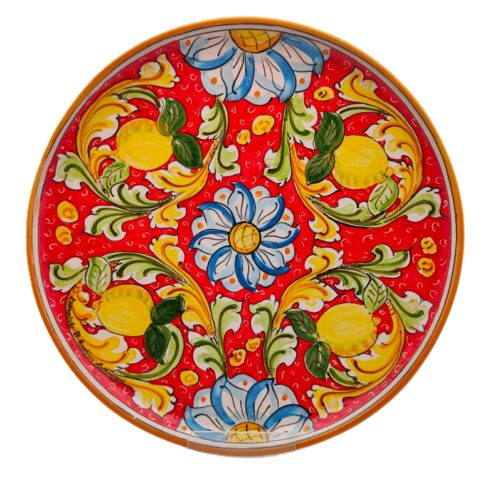 Simandra Set 3 Ciotole E Piatto In Mosaico Di Vetro Fatte A Mano Bali – Artigianato Indonesiano, Decorazione Casa, Supporto Incluso (Rosso Piccolo)
