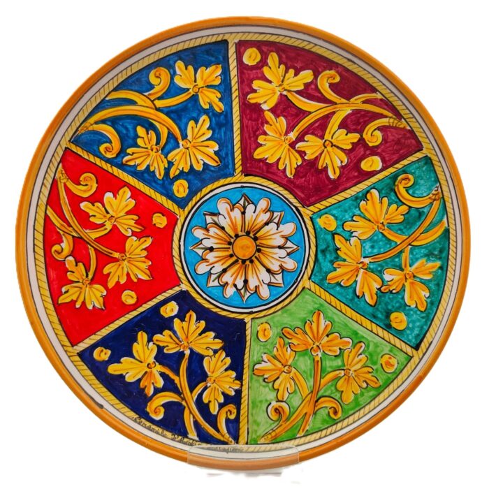 piatto-ceramica-caltagirone-seicento-palermitano-decorato-ilrustico