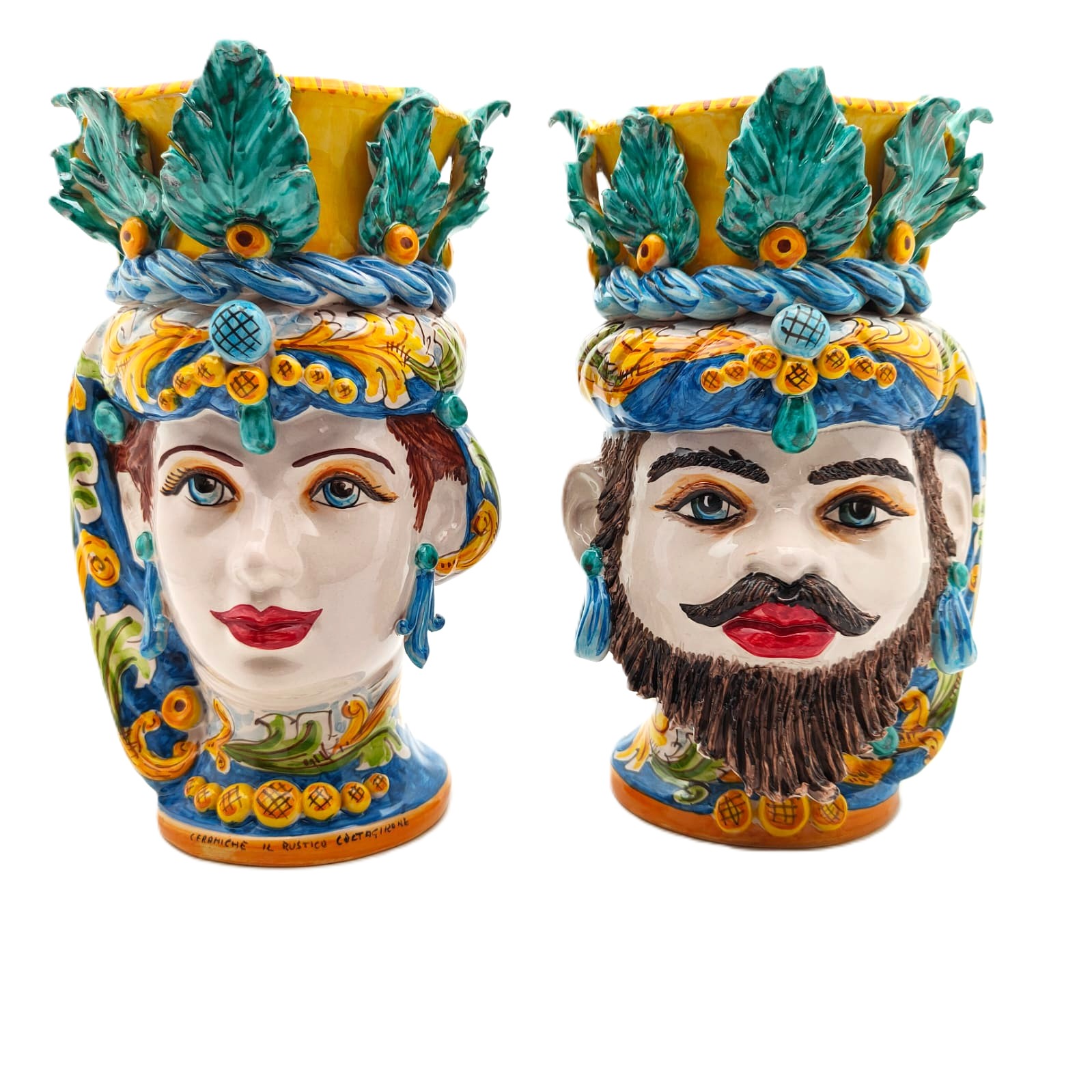 teste di moro coppia ornato46 teste-di-moro-ceramica-caltagirone-decorato-ilrustico