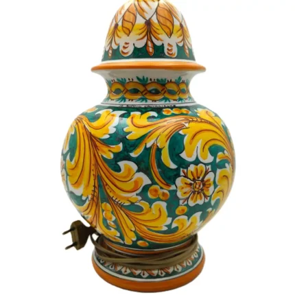 lume-ceramica-caltagirone-ornato-decorato-ilrustico