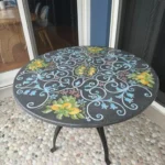 Round Lava Stone Table "Lemons" with Relief effect - Image 2