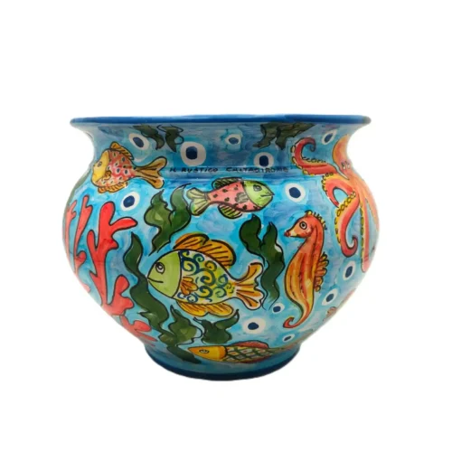 portapiante-ceramica-caltagirone-decorato-ilrustico